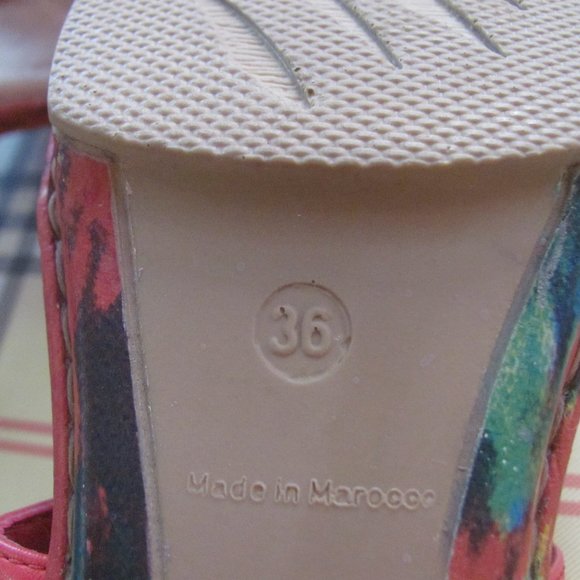 Rieker Red Floral Heeled Sandals - Picture 8 of 8